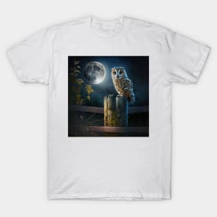 Owl under a full moon T-Shirt